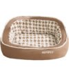 Houndstooth Backrest Oval Pet Bed