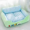 High - back Color - blocking Striped Square Pet Bed