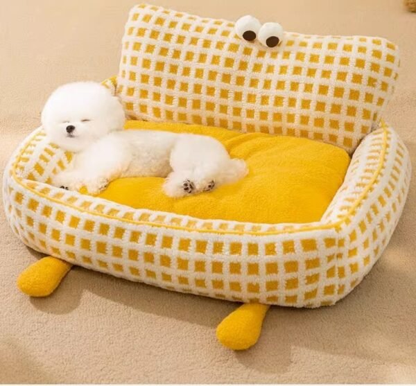 Big - eyed Cute Backrest Pet Bed