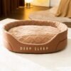 Jacquard Soft Cotton Velvet and Sponge Pet Bed