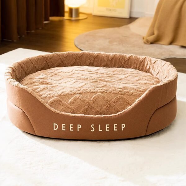 Jacquard Soft Cotton Velvet and Sponge Pet Bed