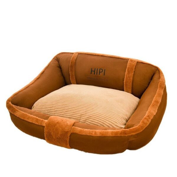 Plush Backrest Square Bed for Large Dogs