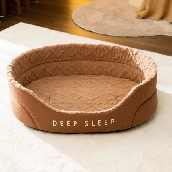 Jacquard Soft Cotton Velvet and Sponge Pet Bed