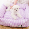 Korean - style Checkered Pet Bed