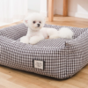 Korean - style Checkered Pet Bed