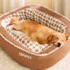 Houndstooth Backrest Oval Pet Bed