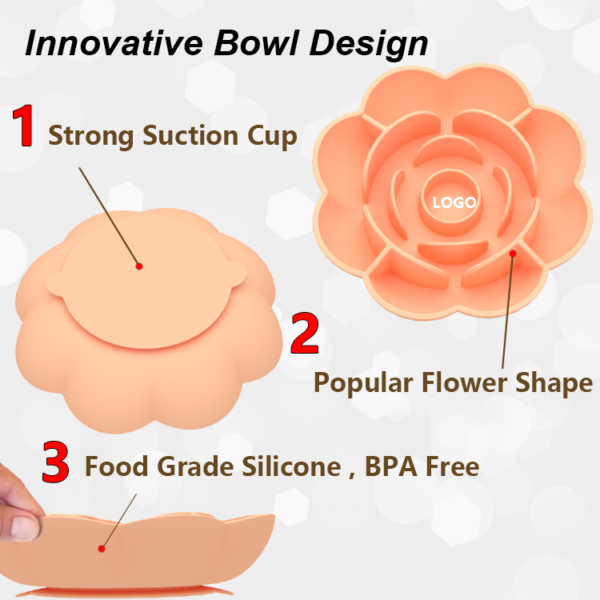 4 BPA Free Easy Clean Rose Shape Slow Feeding Dog Bowl