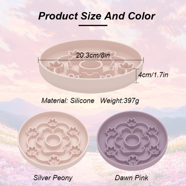 5 BPA Free Easy Clean Six Golden Flowers Slow Feeding Dog Bowl