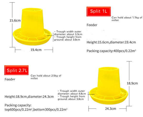 Split chicken feed bucket