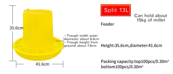 Split chicken feed bucket