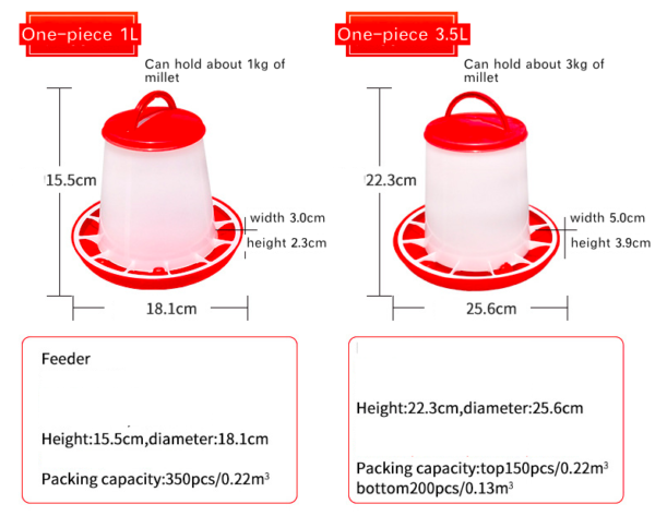 One-piece chicken feed bucket