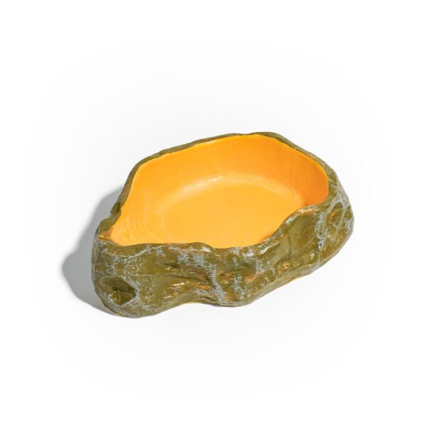 Reptile Habitat Decoration-PVC rock food and water bowl