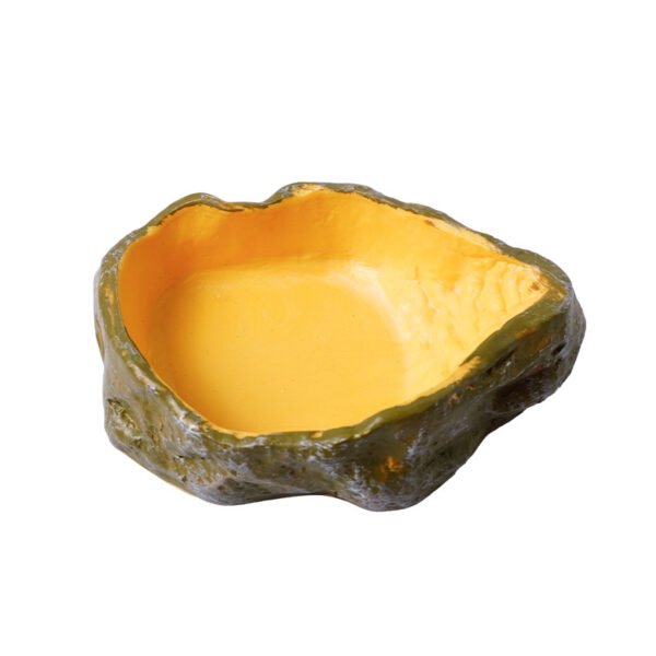 Reptile Habitat Decoration-PVC rock food and water bowl