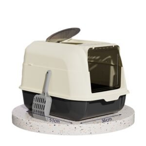 Fully enclosed cat litter box