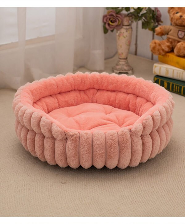 Double-Layer Ribbed Pet Bed