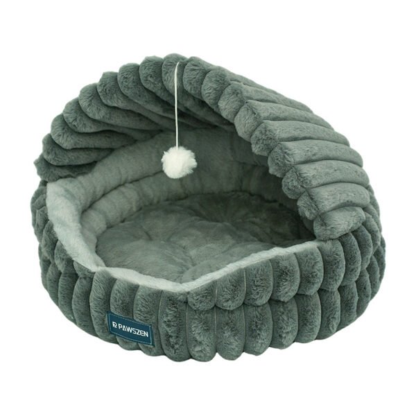 Double-Layer Ribbed Semi-Enclosed Pet Bed