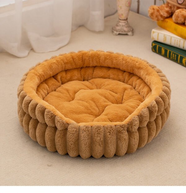 Double-Layer Ribbed Pet Bed