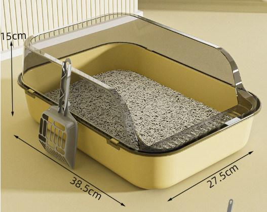 Semi-Enclosed Cat Litter Box
