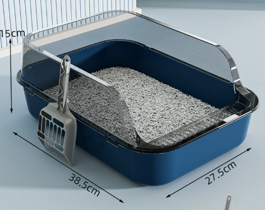 Semi-Enclosed Cat Litter Box