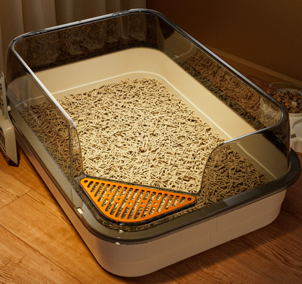 Semi-Enclosed Cat Litter Box