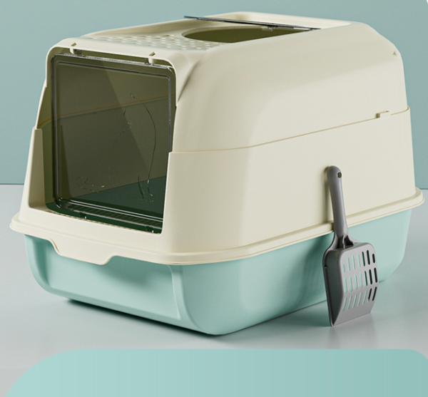 Fully enclosed cat litter box