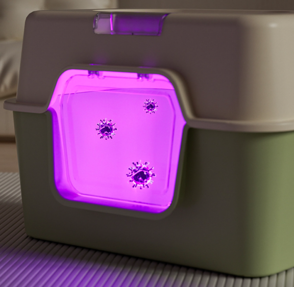 Fully enclosed cat litter box