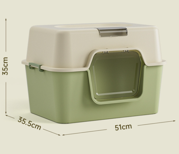 Fully enclosed cat litter box