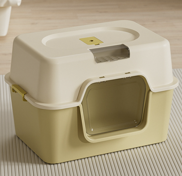 Fully enclosed cat litter box