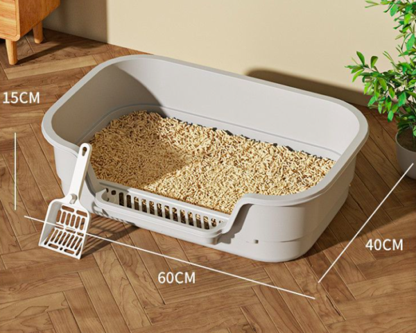 Semi-Enclosed Cat Litter Box