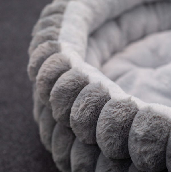 Double-Layer Ribbed Pet Bed
