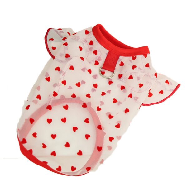 Pet lace mesh short-sleeved dress