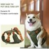 PU leather vest-style dog harness with reflective strips#HP308