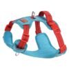 PU leather vest-style dog harness with reflective strips#HP308