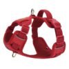 PU leather vest-style dog harness with reflective strips#HP308