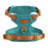 PU leather vest-style dog harness with reflective strips#HP308