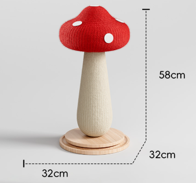 Red Mushroom Sisal Cat Scratcher