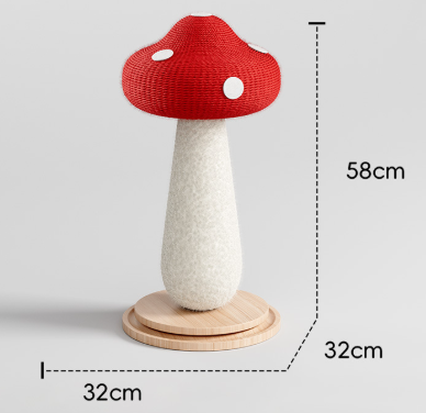 Red Mushroom Sisal Cat Scratcher