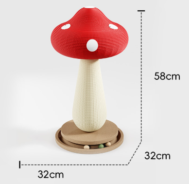 Red Mushroom Sisal Cat Scratcher