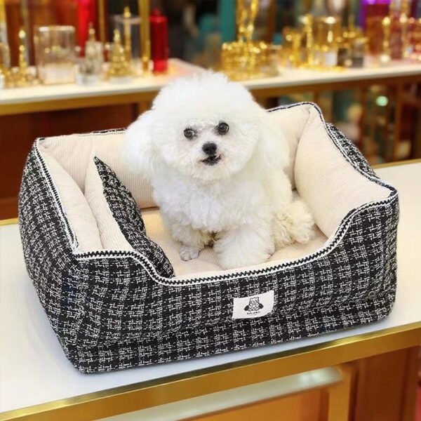 Chanel‑Style Removable Square Pet Bed
