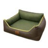 Coarse Linen‑trim Square Pet Bed