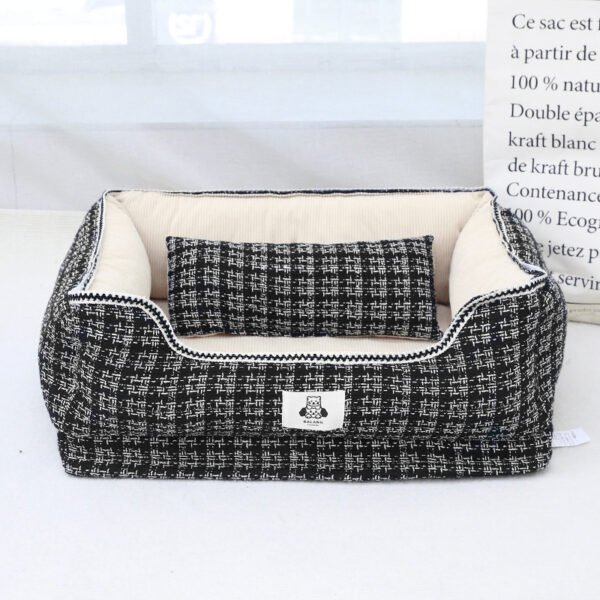 Chanel‑Style Removable Square Pet Bed