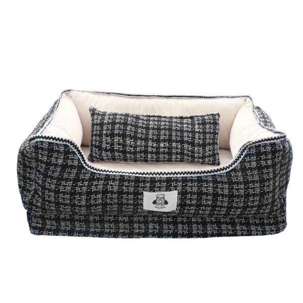 Chanel‑Style Removable Square Pet Bed