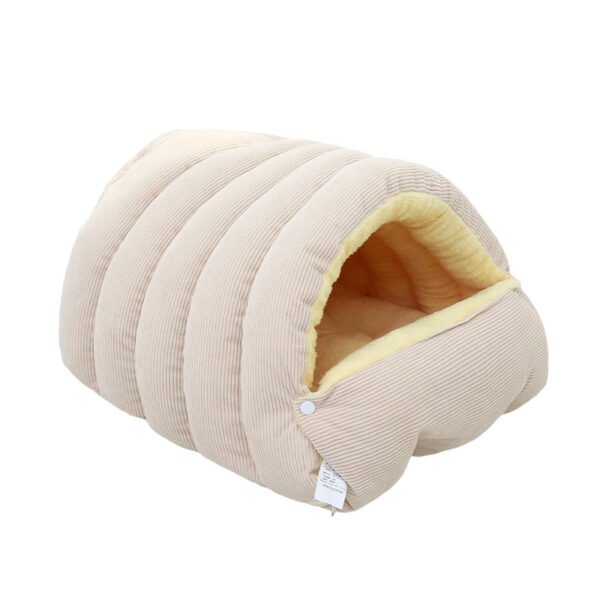 O1CN01HZZmO31TVIV065kYJ_!!1055682387-0-cib Striped Velvet Enclosed Pet Bed