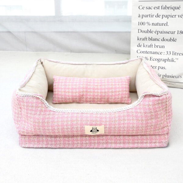 Chanel‑Style Removable Square Pet Bed