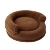 Round pet bed with backrest