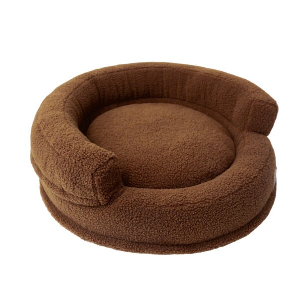 Round pet bed with backrest