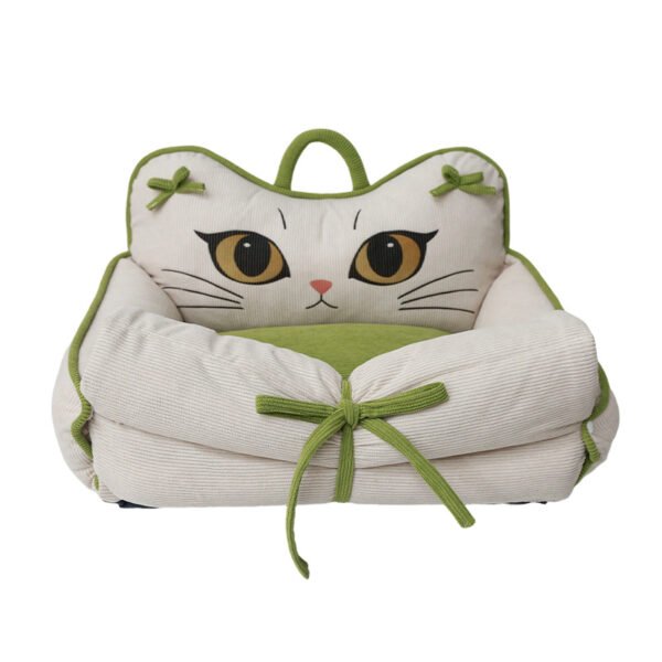O1CN01nGawfG1TVIWx2wAhz_!!1055682387-0-cib Strip‑Velvet Pet Bed with Hooded Blanket