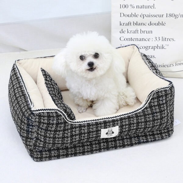 Chanel‑Style Removable Square Pet Bed