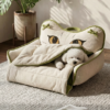 ScreenShot_2026-08-15_164556_743 Strip‑Velvet Pet Bed with Hooded Blanket