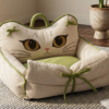 ScreenShot_2026-08-15_164621_470 Strip‑Velvet Pet Bed with Hooded Blanket